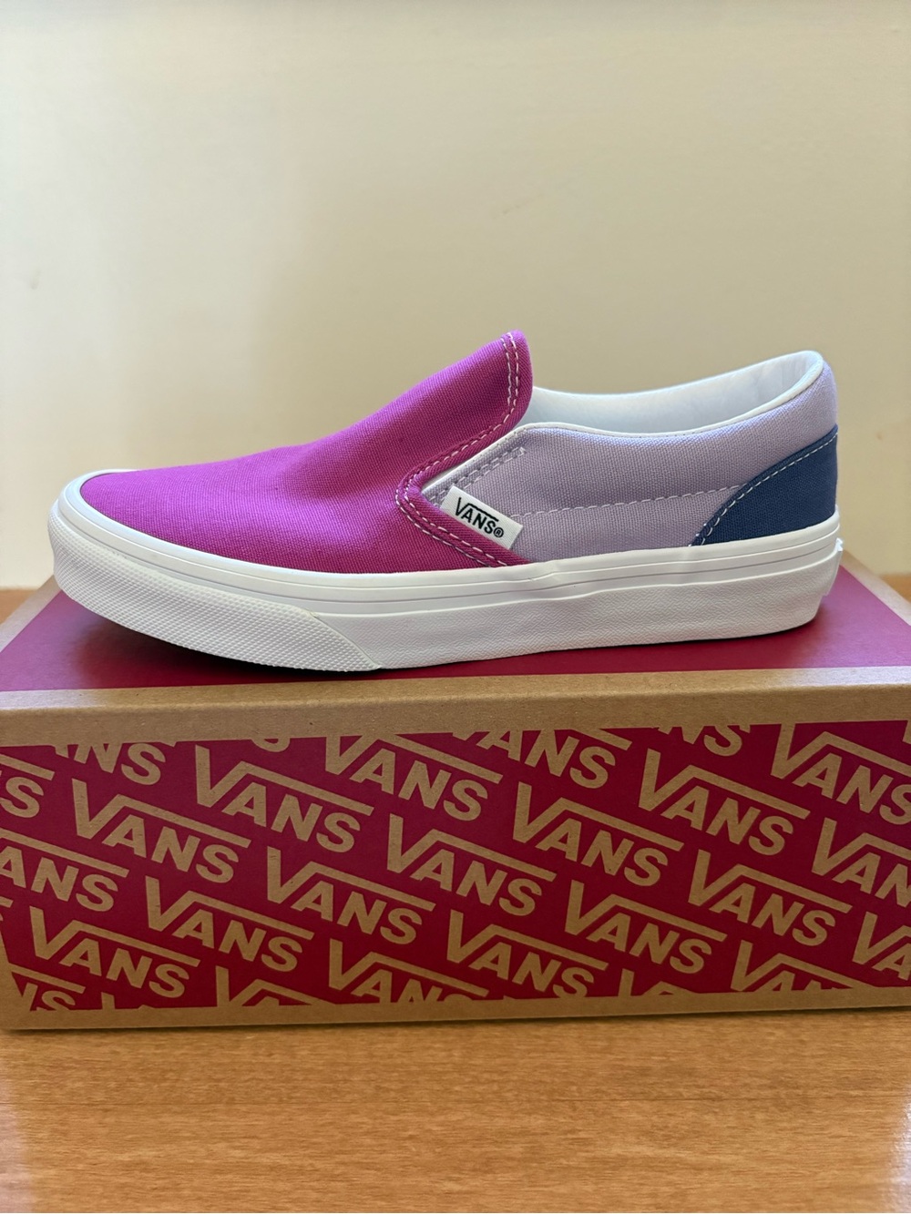 NWT Vans Kids Slip-On in Magenta, Lavender and Navy